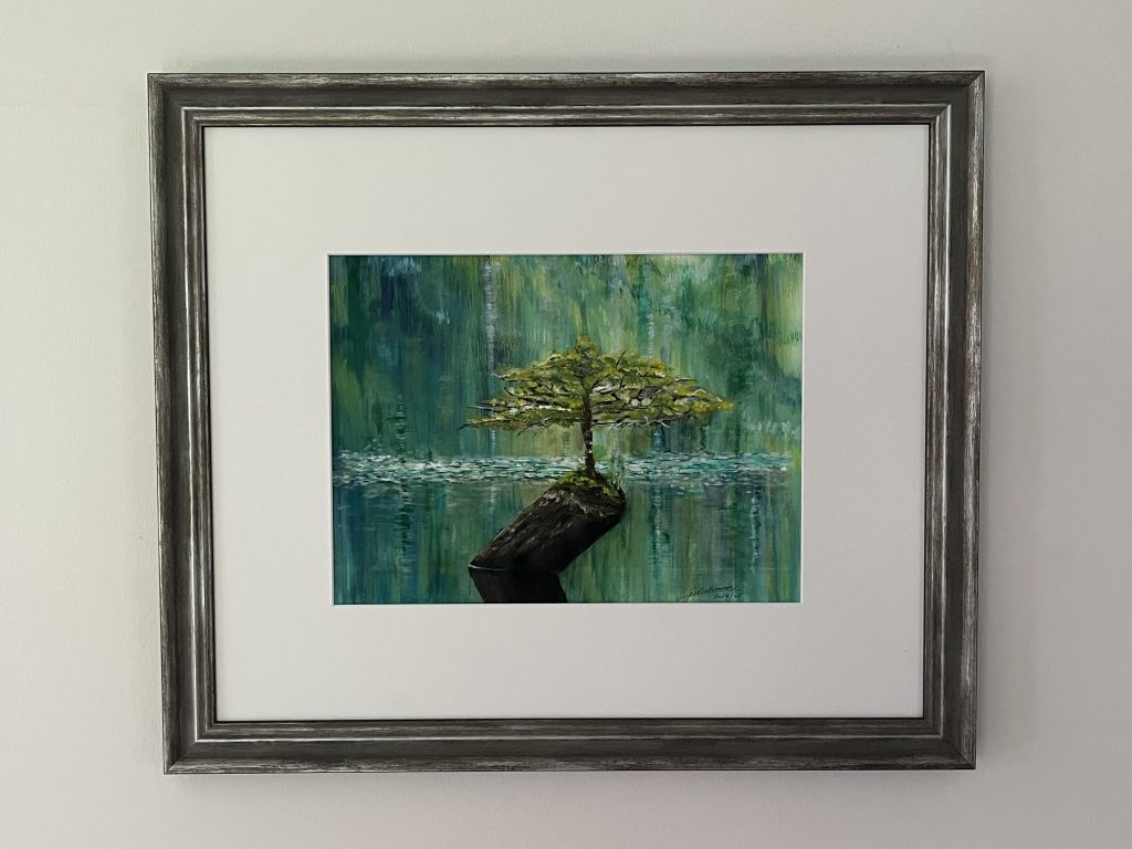 Kunstwerk "Leben erwacht" von Gabriele Wiedemann bei der Kunstausstellung Denzlingen