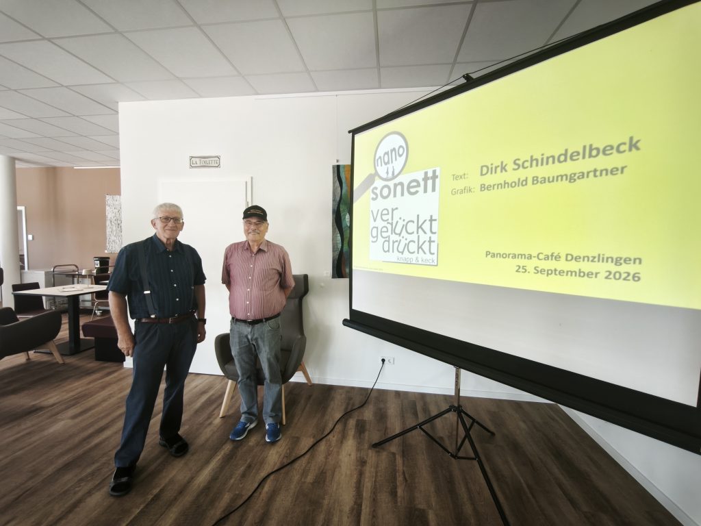 Dr. Dirk Schindelbeck und Bernhold Baumgartner im Café Panorama Denzlingen
